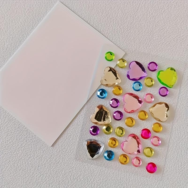 7 Packs Random Style Mini Crystal Gem Stickers, Self-Adhesive Multicolor Heart Star Flower Shapes for Crafts, Nail Art, Face and Body