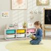 Low Height 2 Tiers Storage Organiser Kids Toy Storage Unit With 6 Removable Bins For Bedroom Nursery Playroom