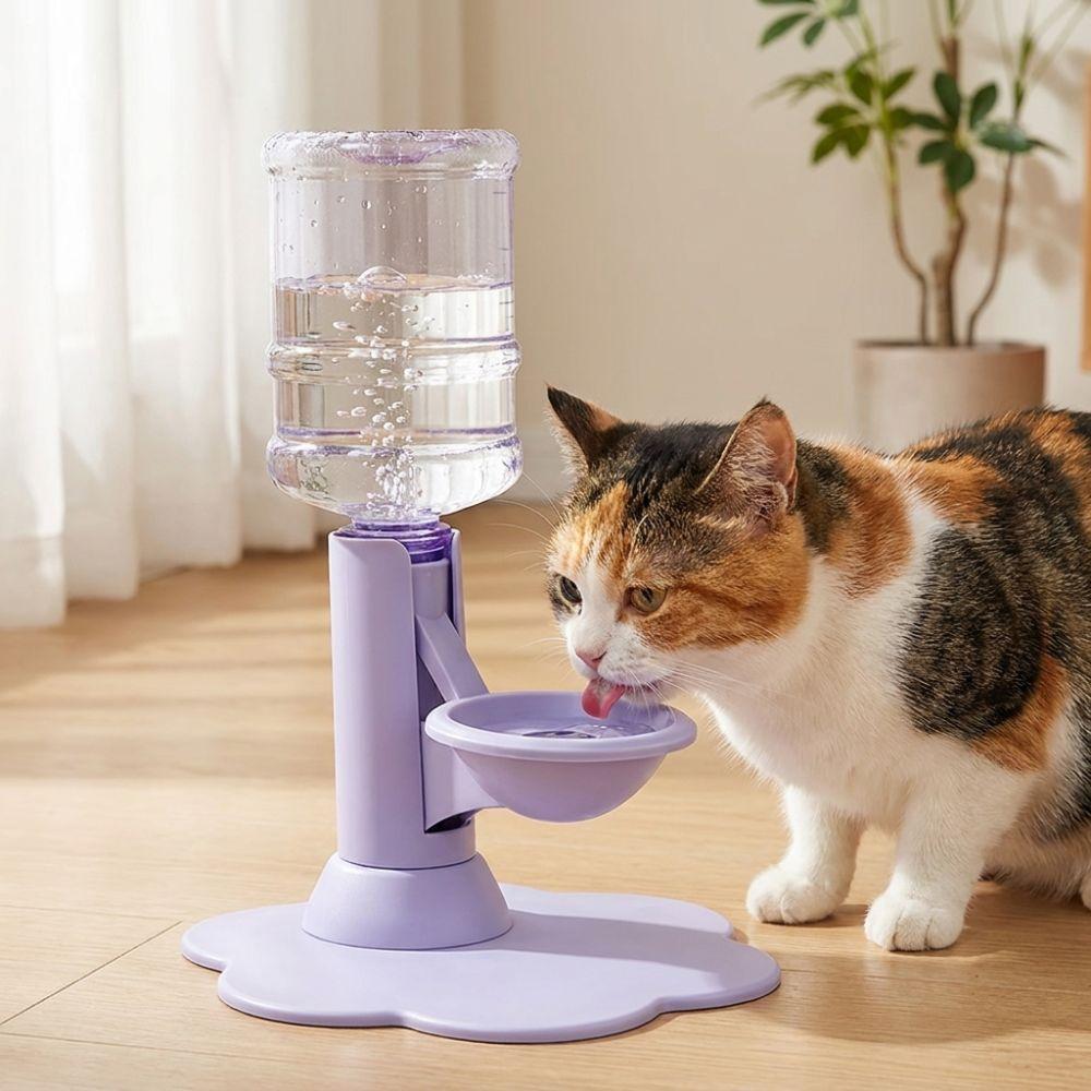 Non-Slip Automatic Cat Water Dispenser Adjustable Height Pet Water Bowl Daily Drinking