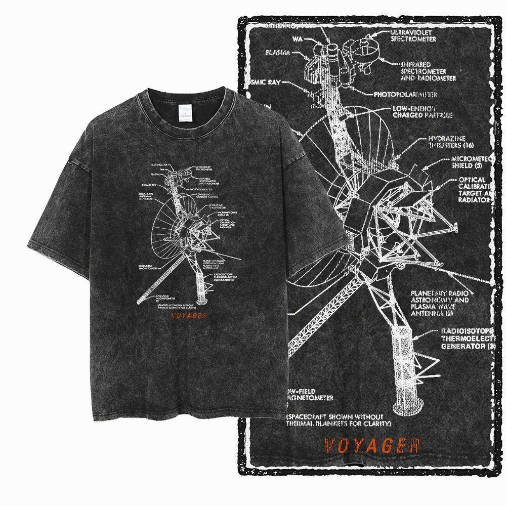 G Acid Washed Black Streetwear Cotton Space Printed Unisexs Tshirt Big Size Cool Vintage Oneck Unisexs Tee Tshirt
