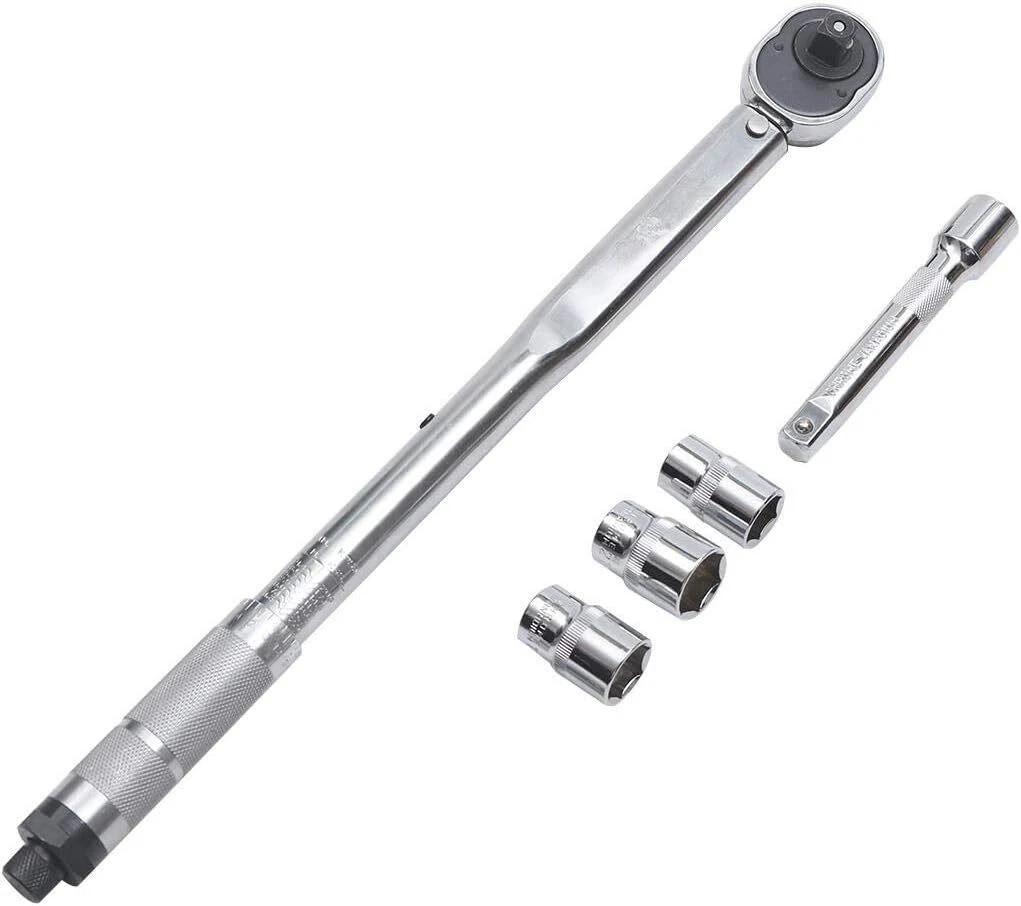 1/2 Inch Ratcheting Torque Wrench 28-210Nm With 17 19 21mm Drive Socket