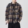 Spring New Japanese Retro Men's Loose Shirt Color Plaid Casual Work Shirt Jacket