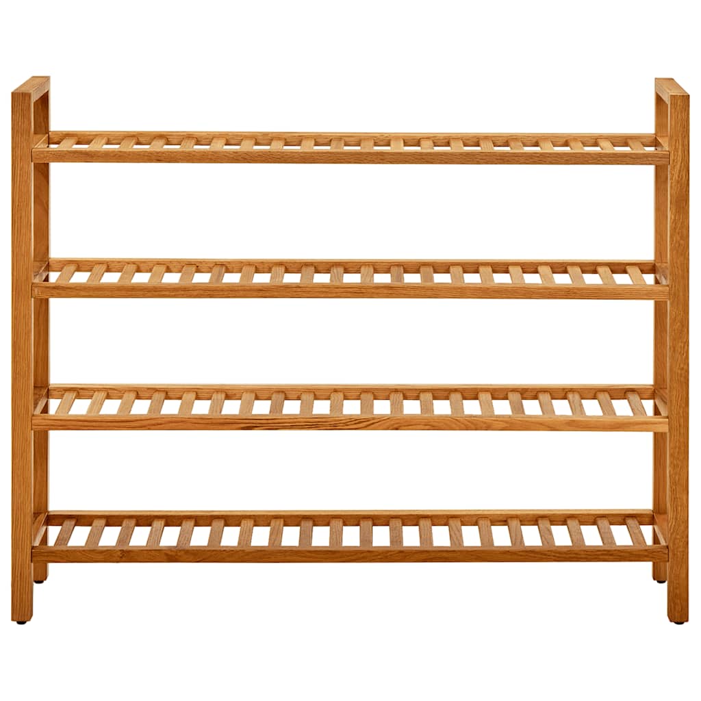 4 Tier Shoe Rack 100 x 27 x 80 cm Solid Oak Wood