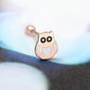 14K Rose Gold Piercing Gold Needle Heart Owl