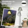 Solar Floor Lamp Rattan Solar Lamps with Light Sensor 25 LED Lights Solar Light in Boho Style diameter 33 x 135 cm