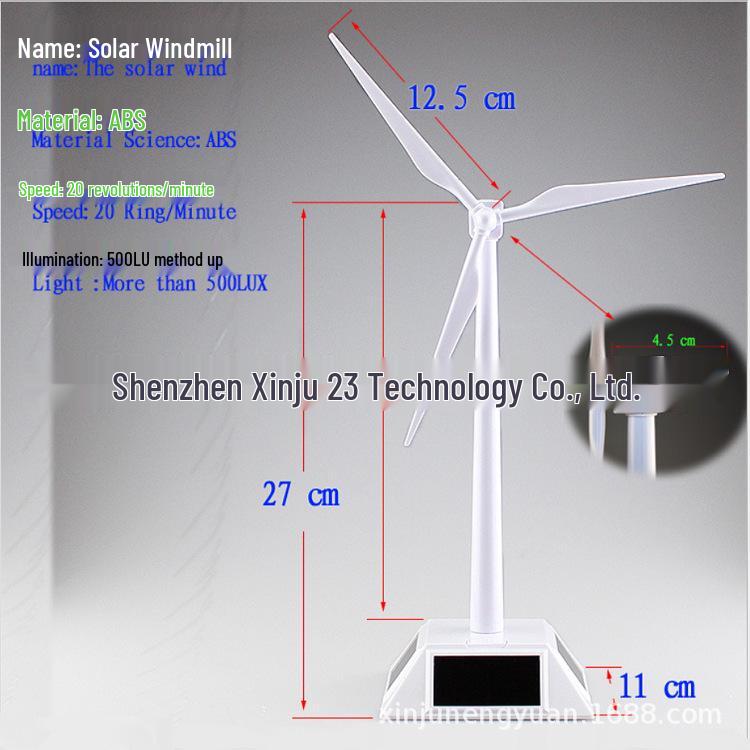 DIY Solar Plastic Windmill Model Toy Ornament