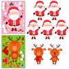 6 Photos/pack of Cute Santa Claus Cartoon Face Swap Stickers for Children's Puzzle Christmas Party DIY Puzzle Stickers