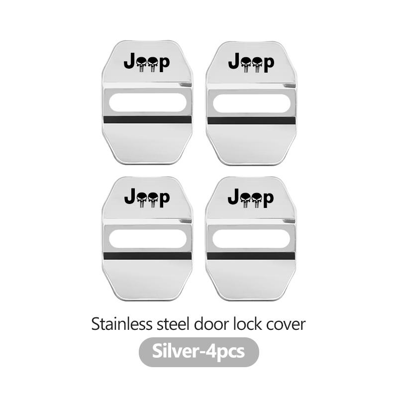 For Jeep Car Door Lock Cover Stainless Steel Anti Corrosion Protection Cherokee GW Wrangler JK Gladiator Compass Renegade Patriot