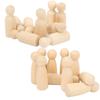 10 шт. Деревянные куклы-прищепки 75 мм 3,0 дюйма Безопасные без заусенцев Развивают навыки работы руками DIY аксессуары для украшения
