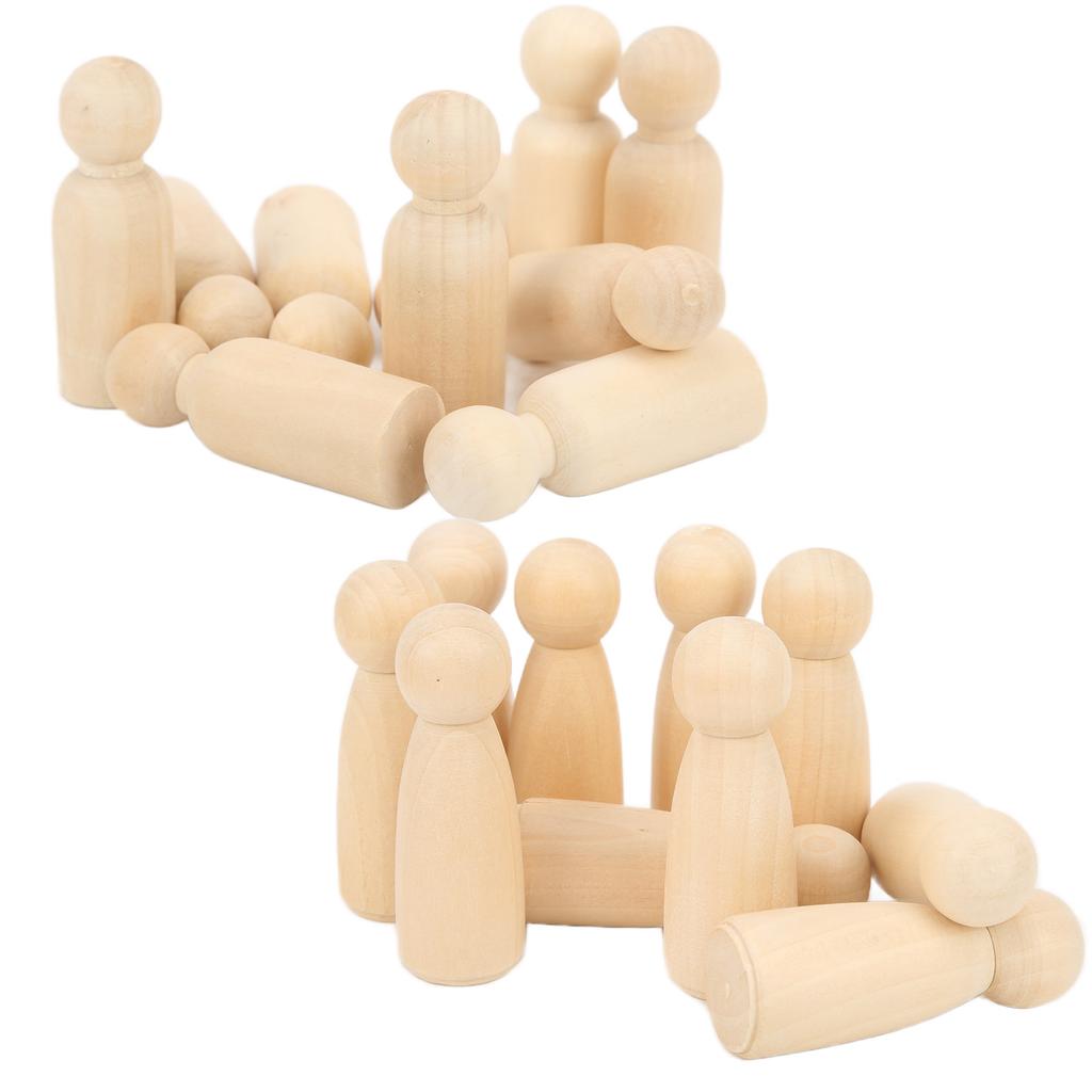 10 шт. Деревянные куклы-прищепки 75 мм 3,0 дюйма Безопасные без заусенцев Развивают навыки работы руками DIY аксессуары для украшения