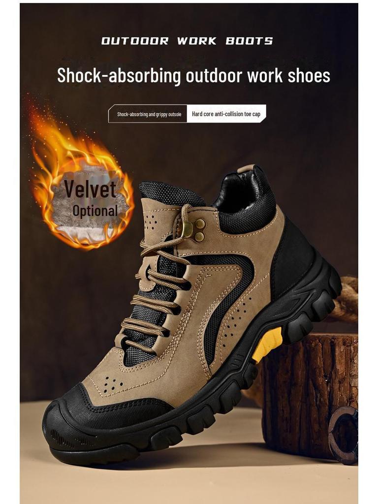 Мужские походные ботинки Velvet Mid-Cut - Нескользящие, Большие размеры, Спорт на открытом воздухе