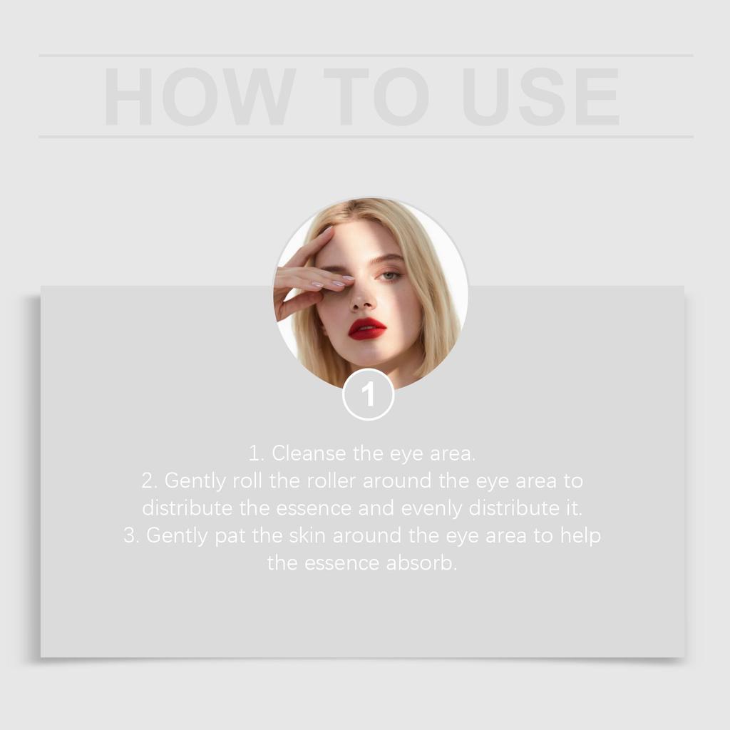 OUHOE Eye Roll-On Essential Oil - Moisturizes and Hydrates Eye Skin, Reduces Dark Circles, Brightens and Firms the Eye Area, Suitable for Eyes, 10ml