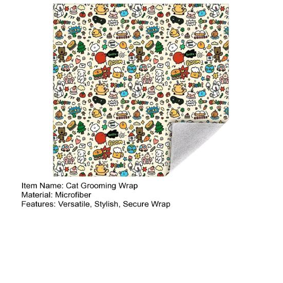 Конверт для груминга кошек, саморегулирующийся, мягкий, из микрофибры, сумка для фиксации кошек, одеяло для фиксации против царапин, для стрижки когтей, приема лекарств и ухода за питомцами