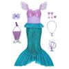 Dress for Girls Princess Costume Little Mermaid Dress Kids Halloween Outfits Birthday Party Clothes