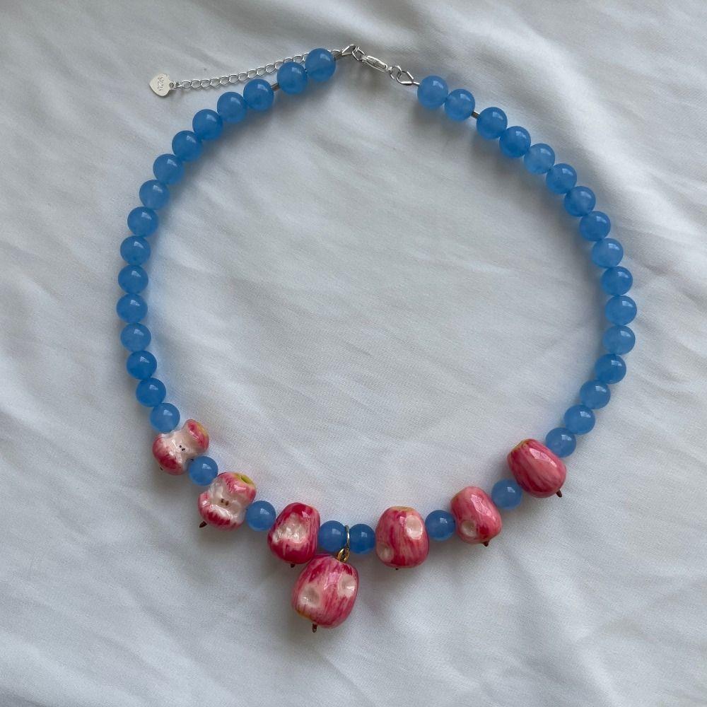 Stackable Beads Fruit Necklace Colorful Beads Fruits Bracelet Bohemian Collarbone Chain  Women