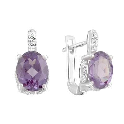 Серебряные серьги с александритом 3.95ct (2098645)