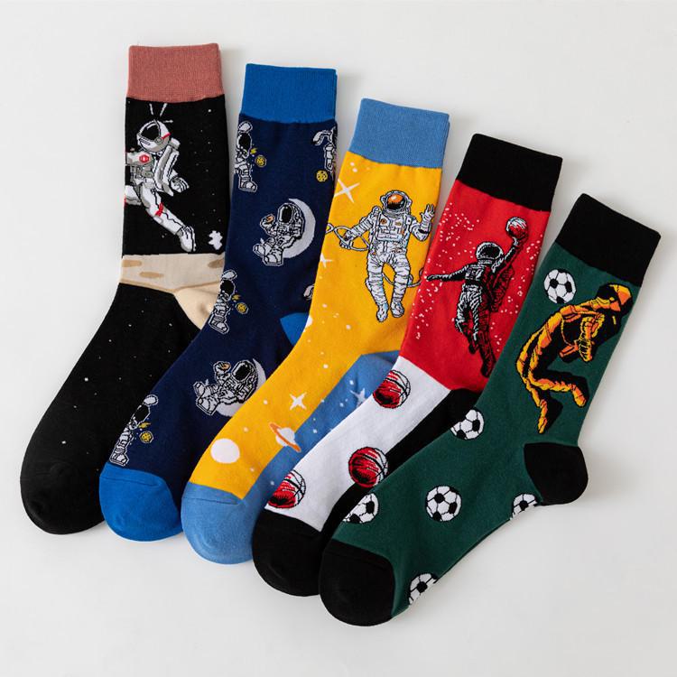 Men's Trendy Autumn/Winter Abstract Socks with Thickened Heels