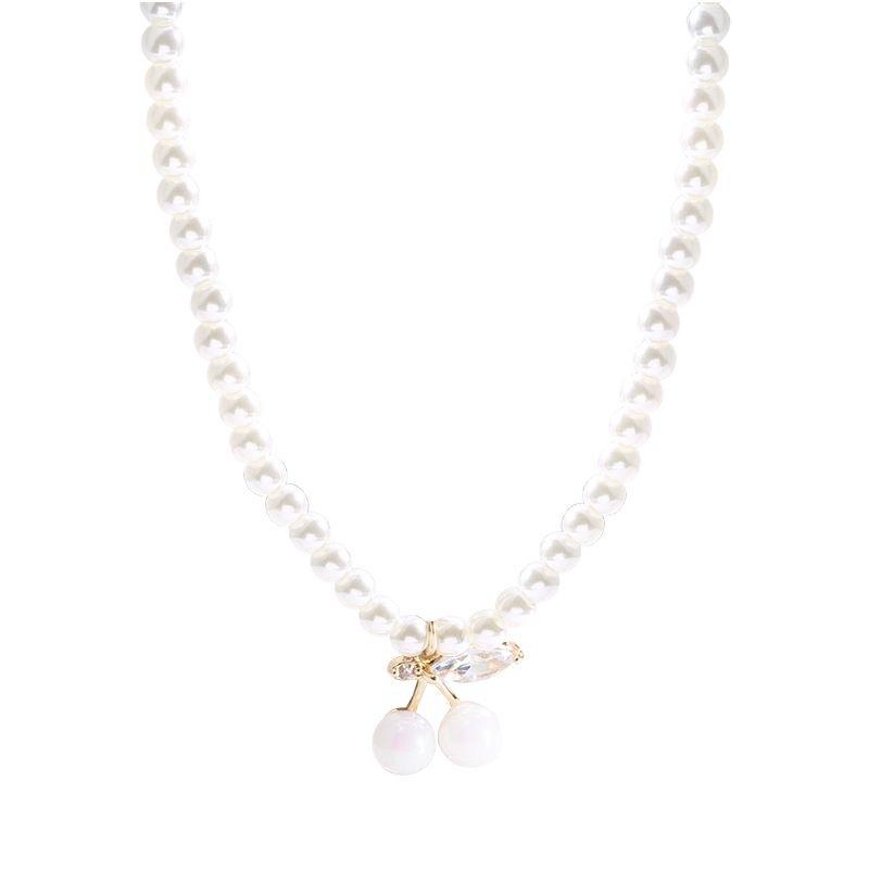 Nk-207 Маленькая подвеска «Вишня», Жемчужное ожерелье, Короткое нишевое ожерелье класса люкс, Новое популярное ожерелье интернет-знаменитости для женщин