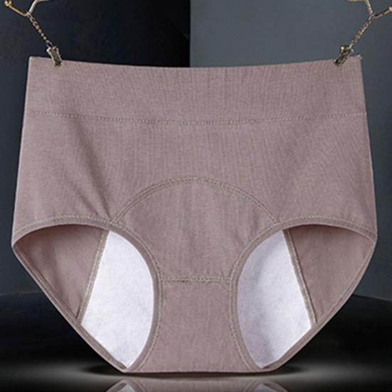 Женские трусики однотонные, большого размера, с высокой талией, бесшовные, эластичные, для предотвращения месячных