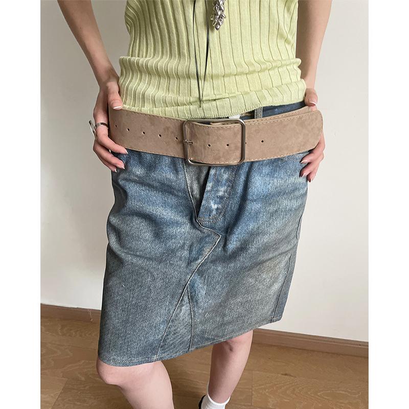 Vintage Marbled Brown Wide Belt For Women Waist Belt With Decorative Design For Skirts And Shirts Exclusive Minimalist