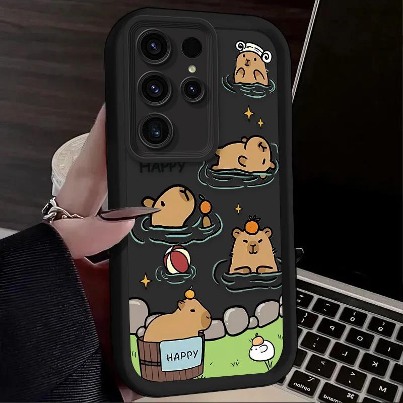 Милая Капибара Вечеринка Для Чехла Samsung Galaxy S24 S23 S22 S21 Ultra Fe A55 A54 A53 A52 A35 A25 A15 A14 5G Телефон Y2k Обложка