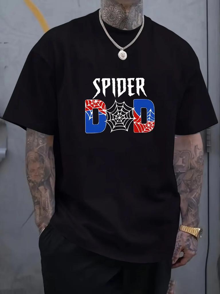 2026 Spider Man Spider Dad TShirt Mens Casual Short Sleeve Tee Tops Summer Fashion Streetwear Tshirt Plus Size Male Clothing