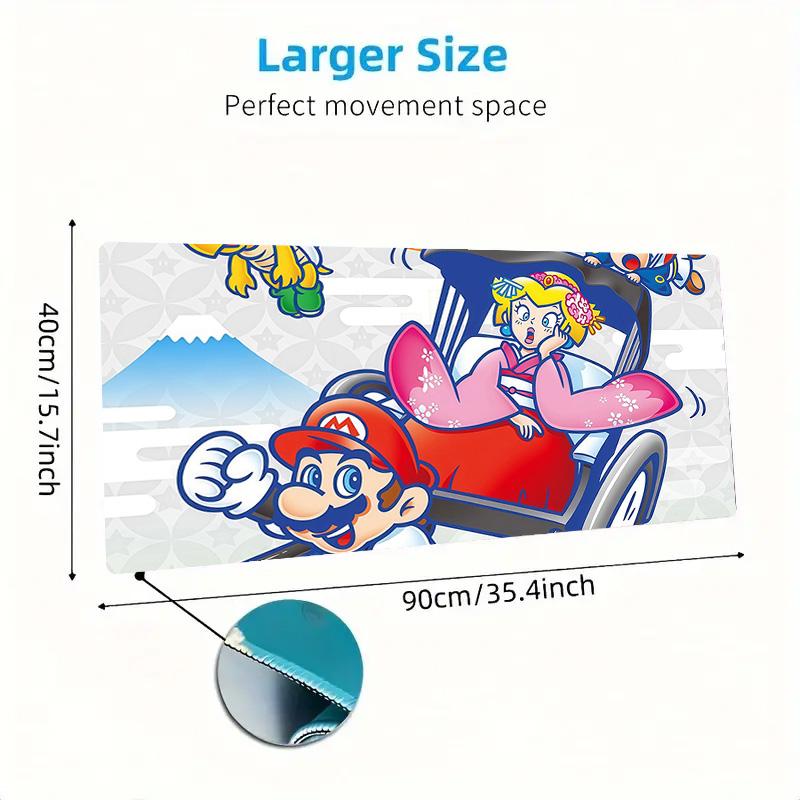 Super Mario2 Print Cushion Non-slip Laptop Tablet Big Mousepad XXL Mat Mini PC Playmat With Lock edge