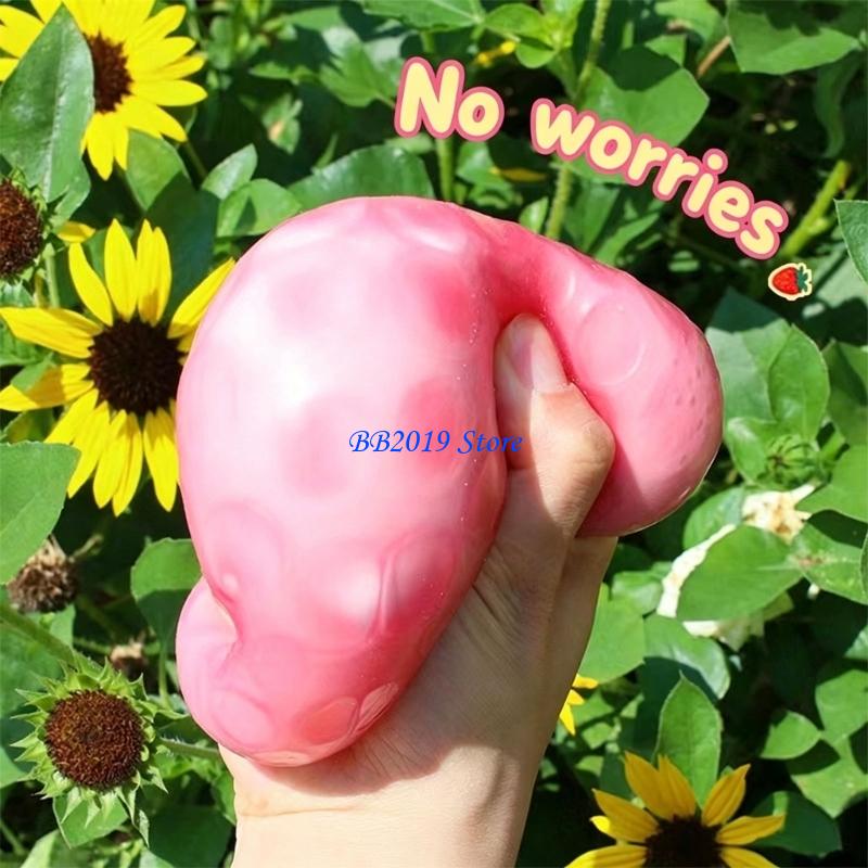 Q0Kb Squeeze Sensory Toy Realistic Large Strawberry Portable Deformation Plaything For Anxiety Relief