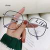 Fashion Anti-Blue Light Glasses Women Men Retro Oversized Frame Female Computer Goggles Decorative Glasses Transparent Lens