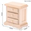 1PCS Wooden Miniature Bedside Cupboard 1:12 Dollhouse Furniture DIY Accessories Decor