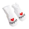 1 Pair Baby Socks with "I Love Dad/Mom" Pattern Cotton Striped Socks for Newborns 0-6 Months Cute Shower Gift & Daily Wear