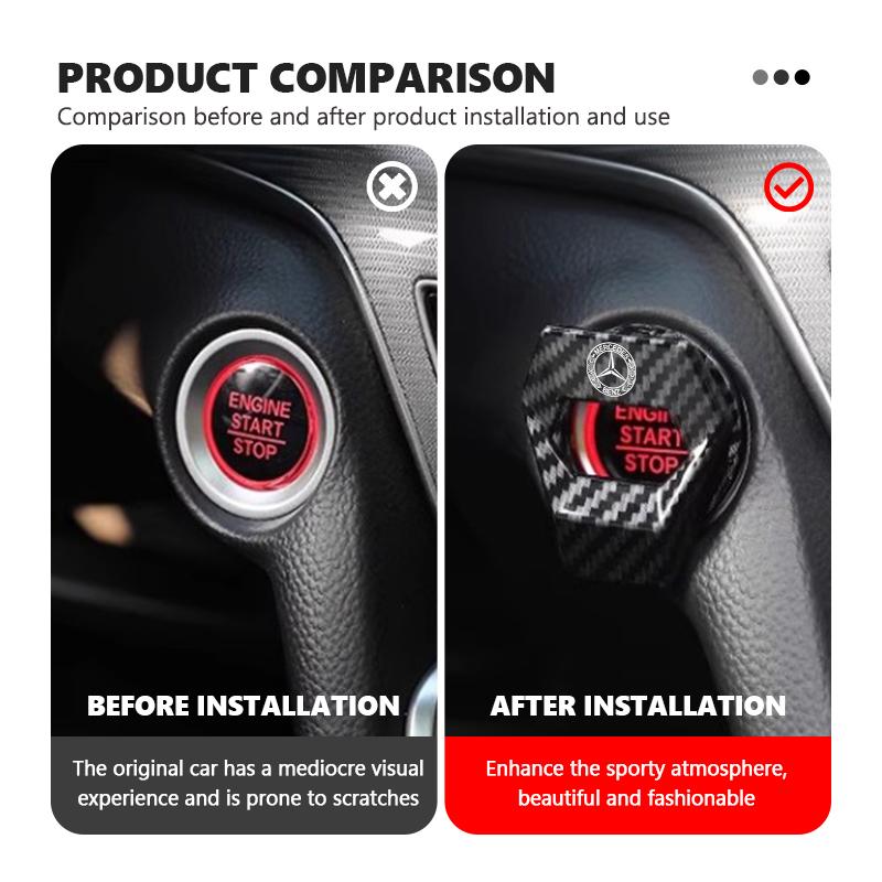For Benz Car Engine Start Stop Switch Button Cover Ignition Anti-scratch Protection Decorative AMG W213 W124 W108 W126 Exclusive GI1