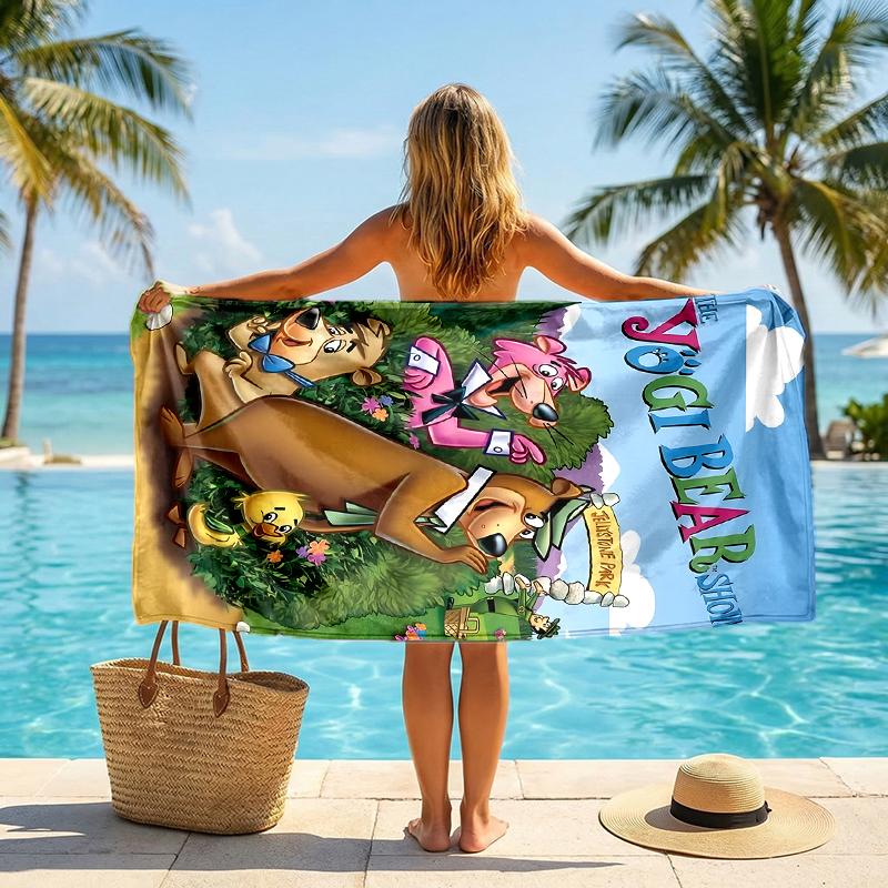 Yogi Bear Show Fashion Beach Towel: Ideal for Summer Adventures Soft, absorbent and quick drying suitable for swimming and bathing