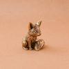 Brass Fox Statue Cute Fox Miniature Figurines Desk Decorations Accessories Copper Animal Sculpture Home Decor Crafts