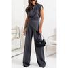 IHUASU Summer Top Pants Fashion Solid Color Irregular Suit Women
