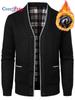 Men's Shawl Collar Cardigans Slim Fit Button Cable Knit Black Sweater Pockets