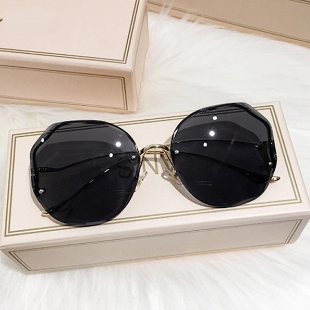 Роскошные круглые солнцезащитные очки с градиентом, женские металлические изогнутые дужки, очки Ocean, модные солнцезащитные очки без оправы, женские UV400