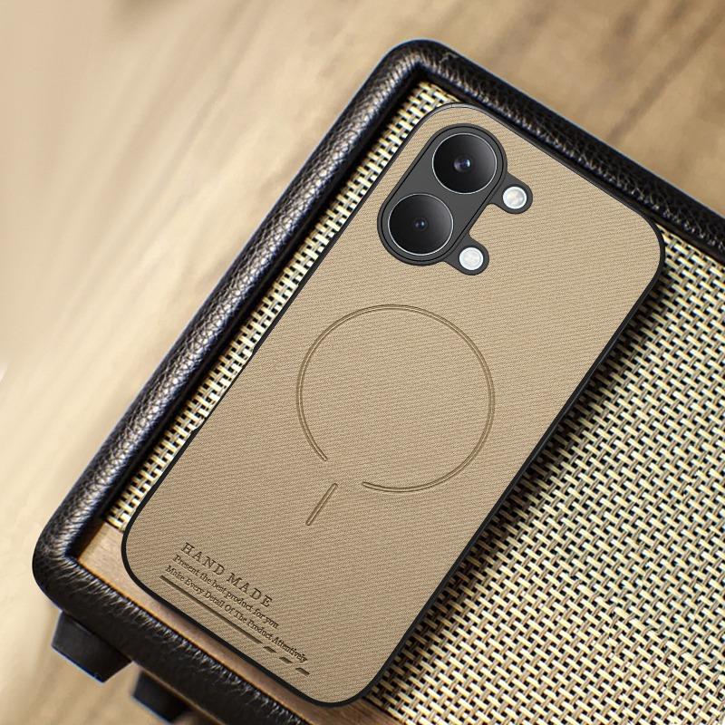 Роскошный кожаный чехол с текстурой ткани и магнитом для POCO X8 Pro Max X7 Pro F8 Ultra M8 Pro, противоударный, с защитой выступающей камеры