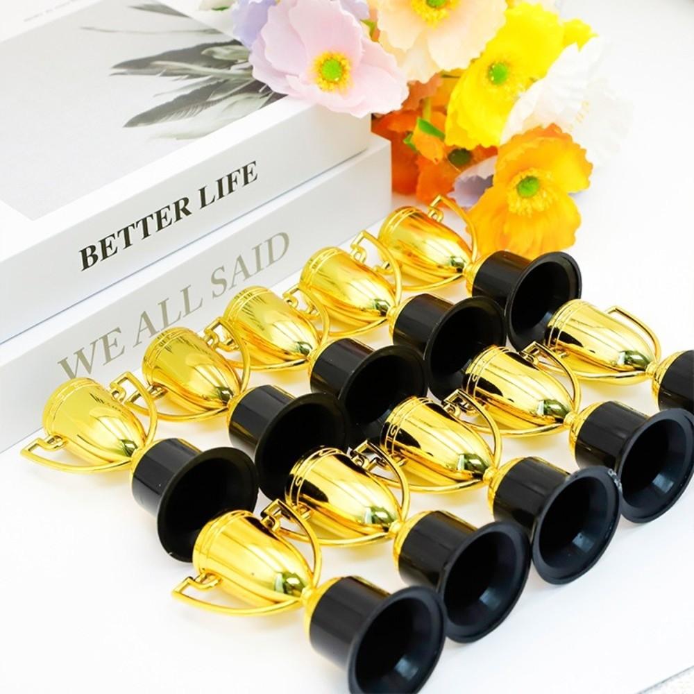Plastic Material Gold Plated Trophies Small Size Mini Trophy Prize Plastic Trophy Set  For Kids