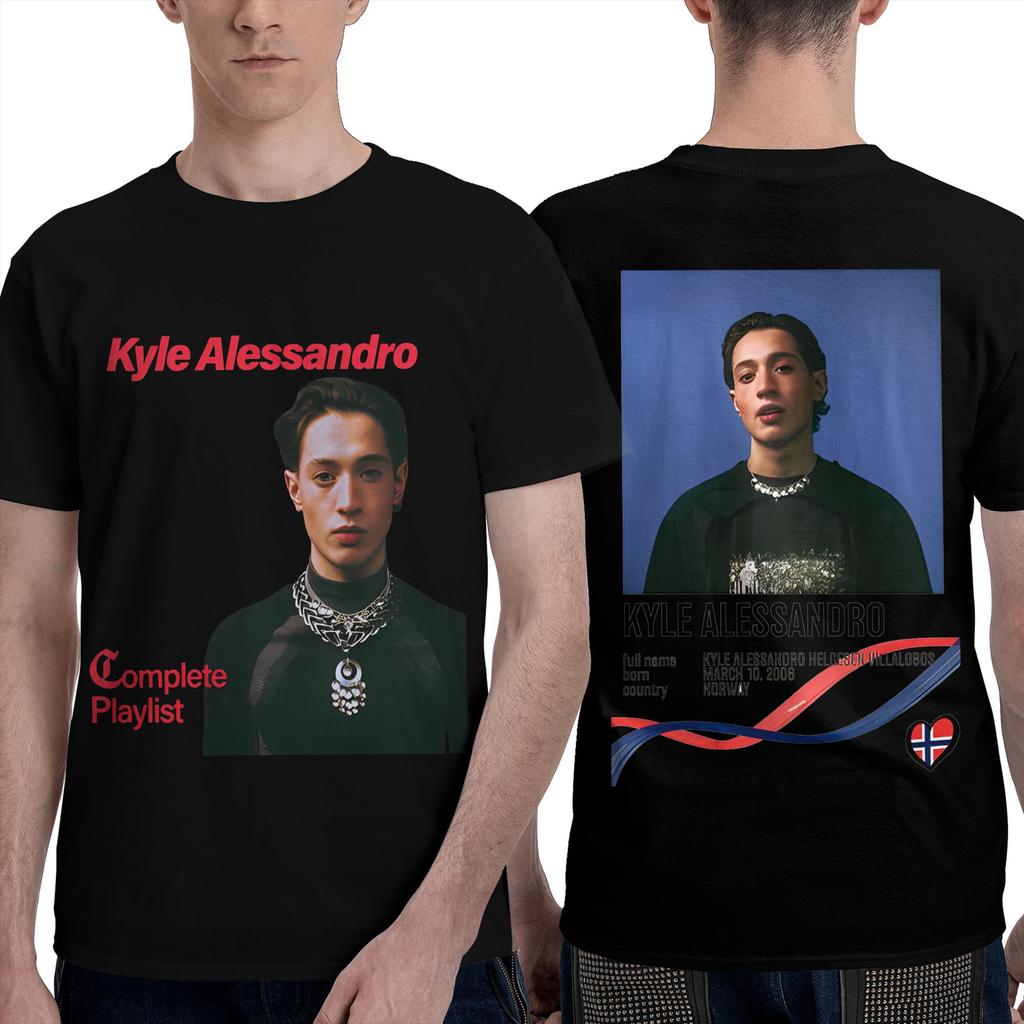 Kyle Alessandro Men's T Shirts Song Contest 2025 Vintage Tees Short Sleeve Crewneck T-Shirts Cotton Gift Tops