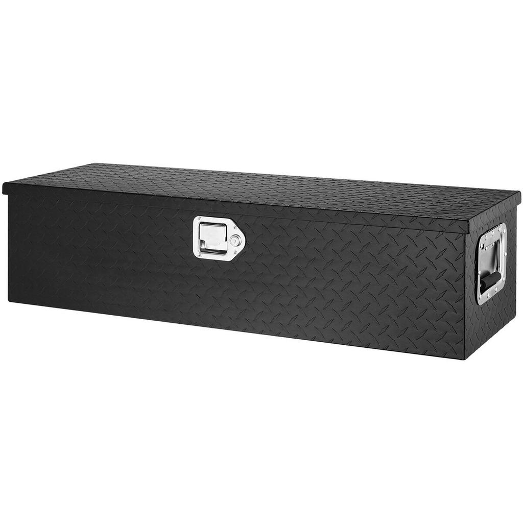 Heavy Duty Aluminum Truck Bed Tool Box, Diamond Plate Tool Box with Side Handle and Lock Keys, Storage Tool Box Chest Box Organizer for Pickup, Truck