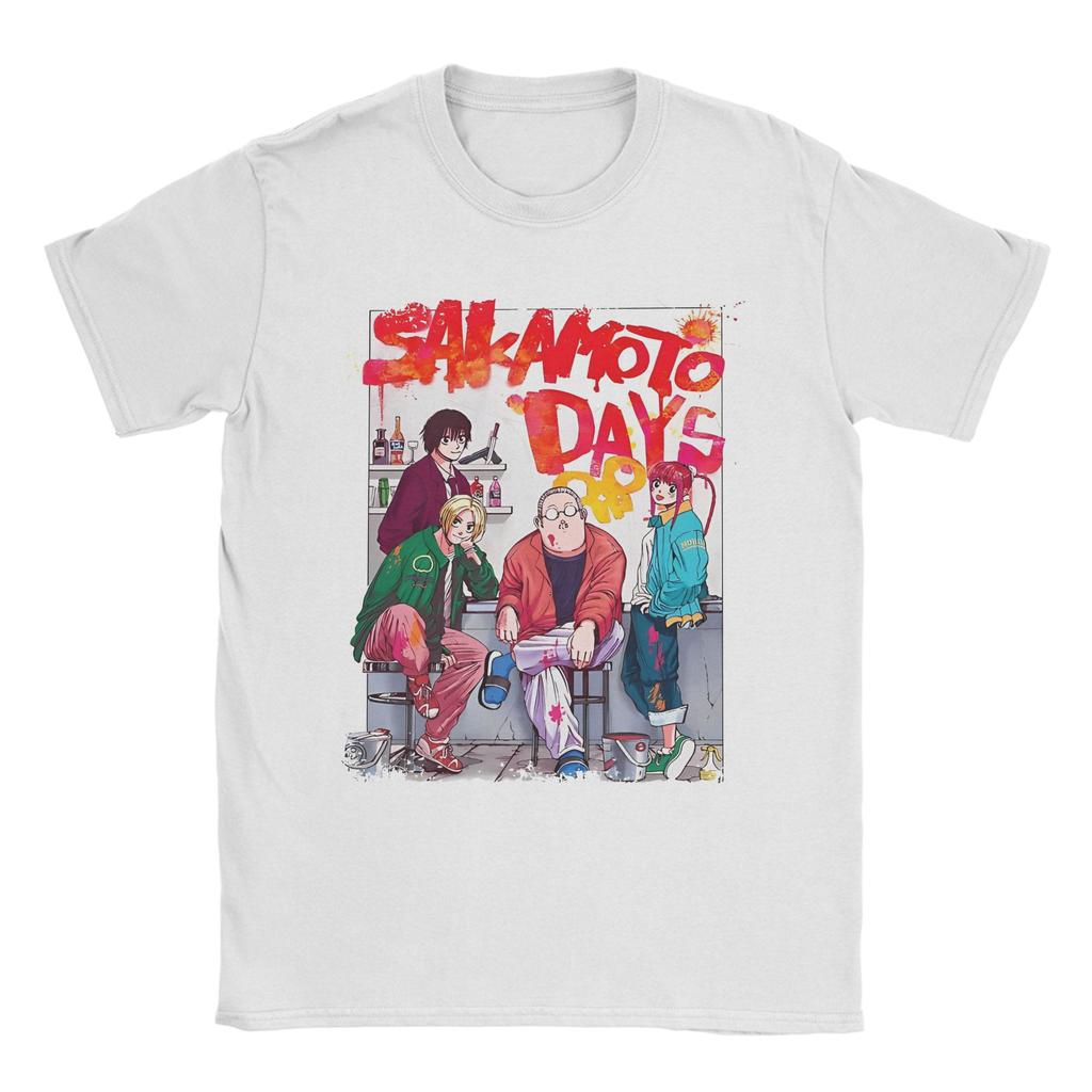 Sakamoto Days - Таро Сакамото На Японском Футболка Манга Аниме Футболки из Чистого Хлопка С Круглым Вырезом и Коротким Рукавом 4XL 5XL Одежда
