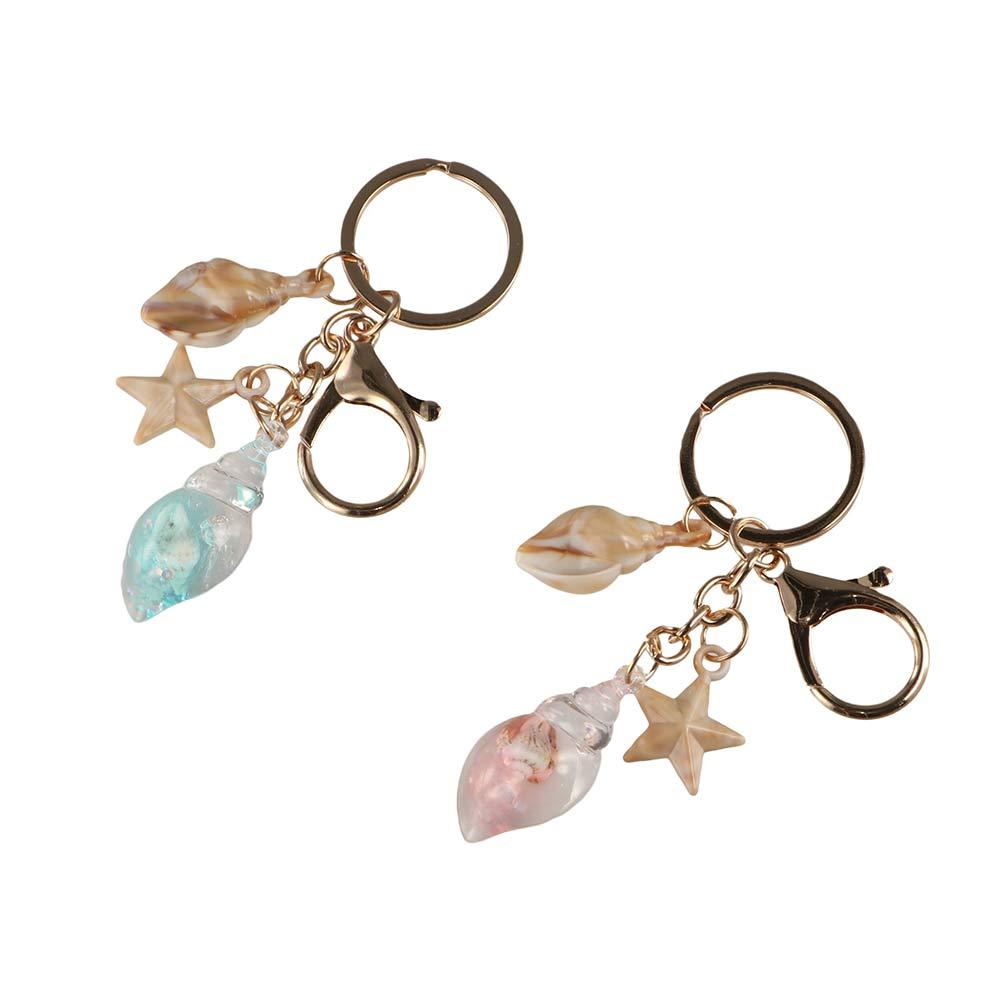 Backpack Decor Sea Beach Pendants Bohemian Style Starfish Shell Keyring  Summer