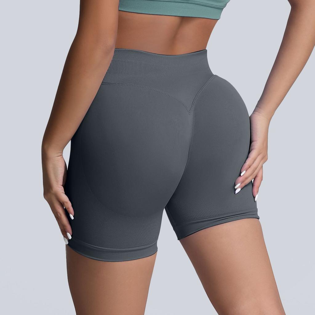 Женские однотонные шорты для йоги, бесшовные, для фитнеса, подъема бедер, бега, йоги, спортивные шорты с тремя точками