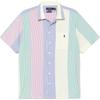 Polo Color Block Logo Рубашка с коротким рукавом свободного кроя на пуговицах Мужские рубашки Небесно-голубой 710964421-001