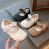 Туфли из кожи с бантом для девочек, детская школьная обувь, обувь для девочек, милая спортивная обувь