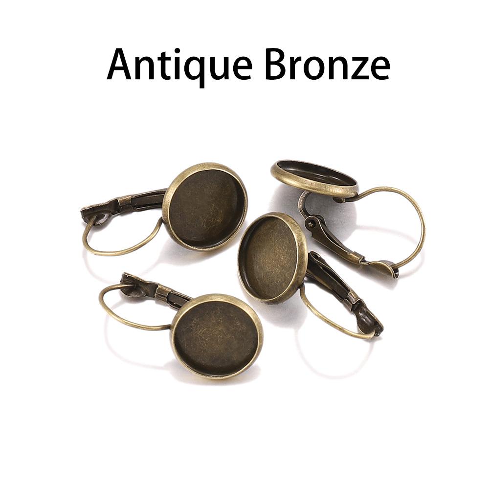 8 10 12 14 16 18 20 25 Mm French Lever Cabochon Earring Setting Blank Earring Base Cameo Bezels Tray For Jewelry Making Supplies