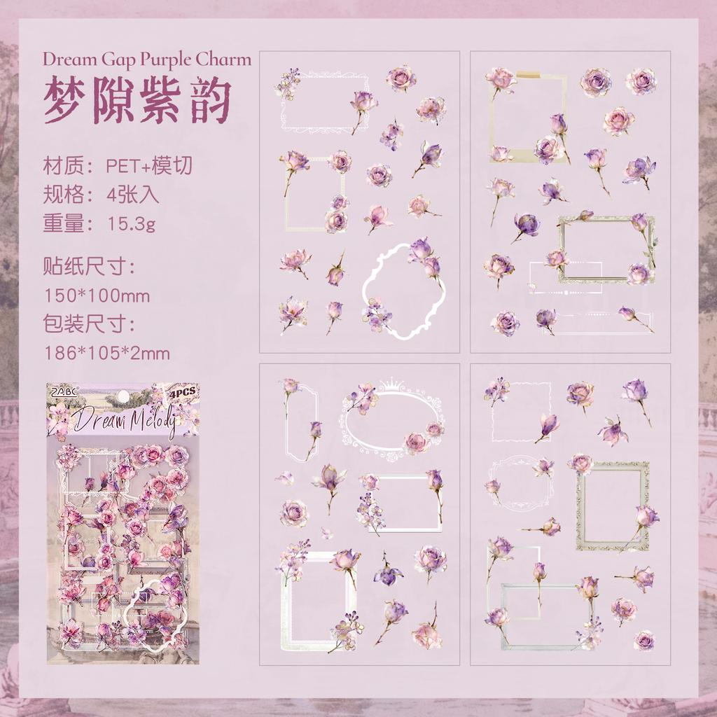4pcs/1lot Kawaii Stationery Stickers Frame Garden Junk Journaling Decorative Mobile Scrapbooking for stickers Scrapbook