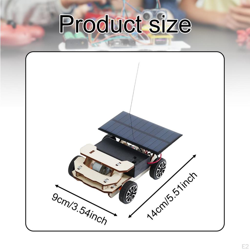 Wooden Solar Power Remote Control Car Model Kit, Educational 3D Building Puzzles, Science Experiment