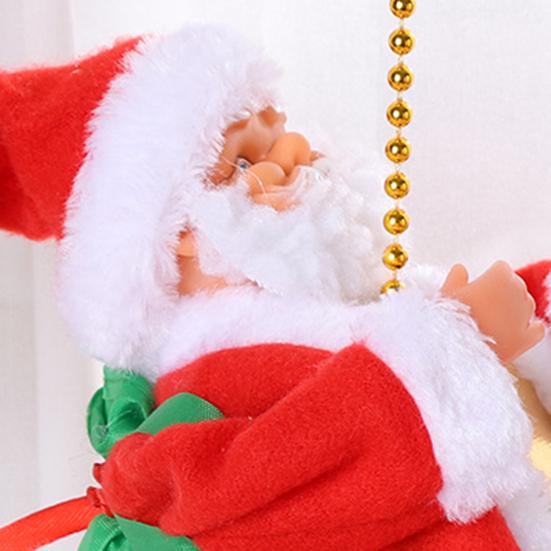 Карабкающийся Санта с музыкой Анимированный Электрический Карабкающийся Санта-Клаус на веревке Новинка Украшение для рождественской елки для праздничного камина Домашний декор